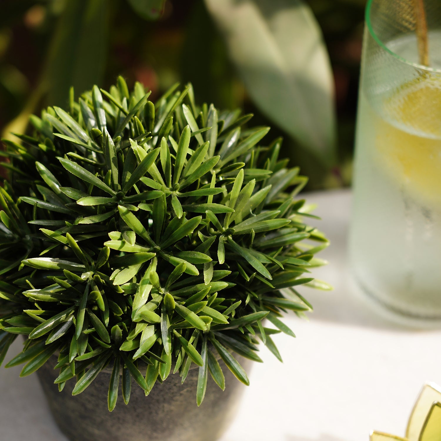 Green Artificial Rosemary with Pot