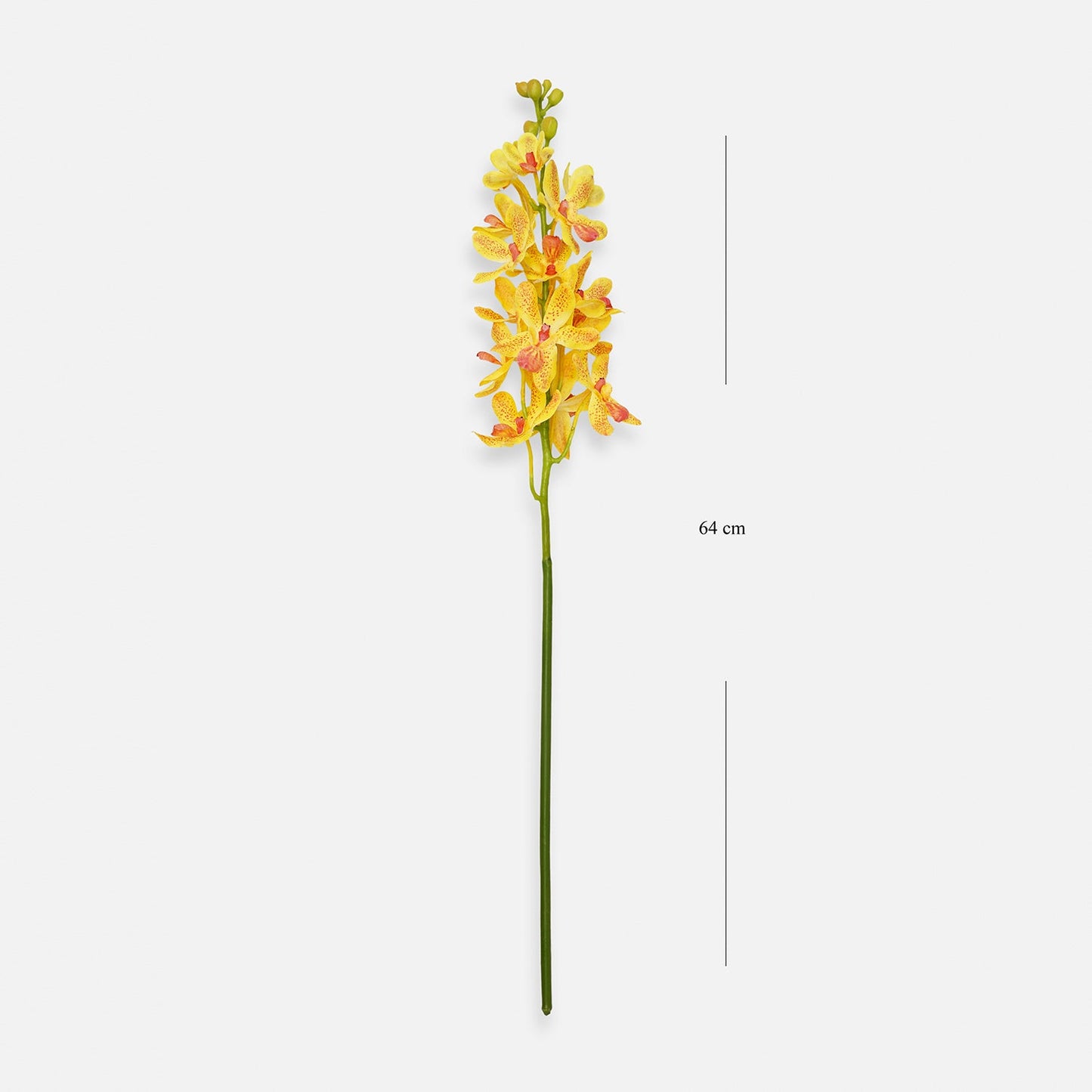 Yellow Artificial Vanda Orchid Flower Stem - Single