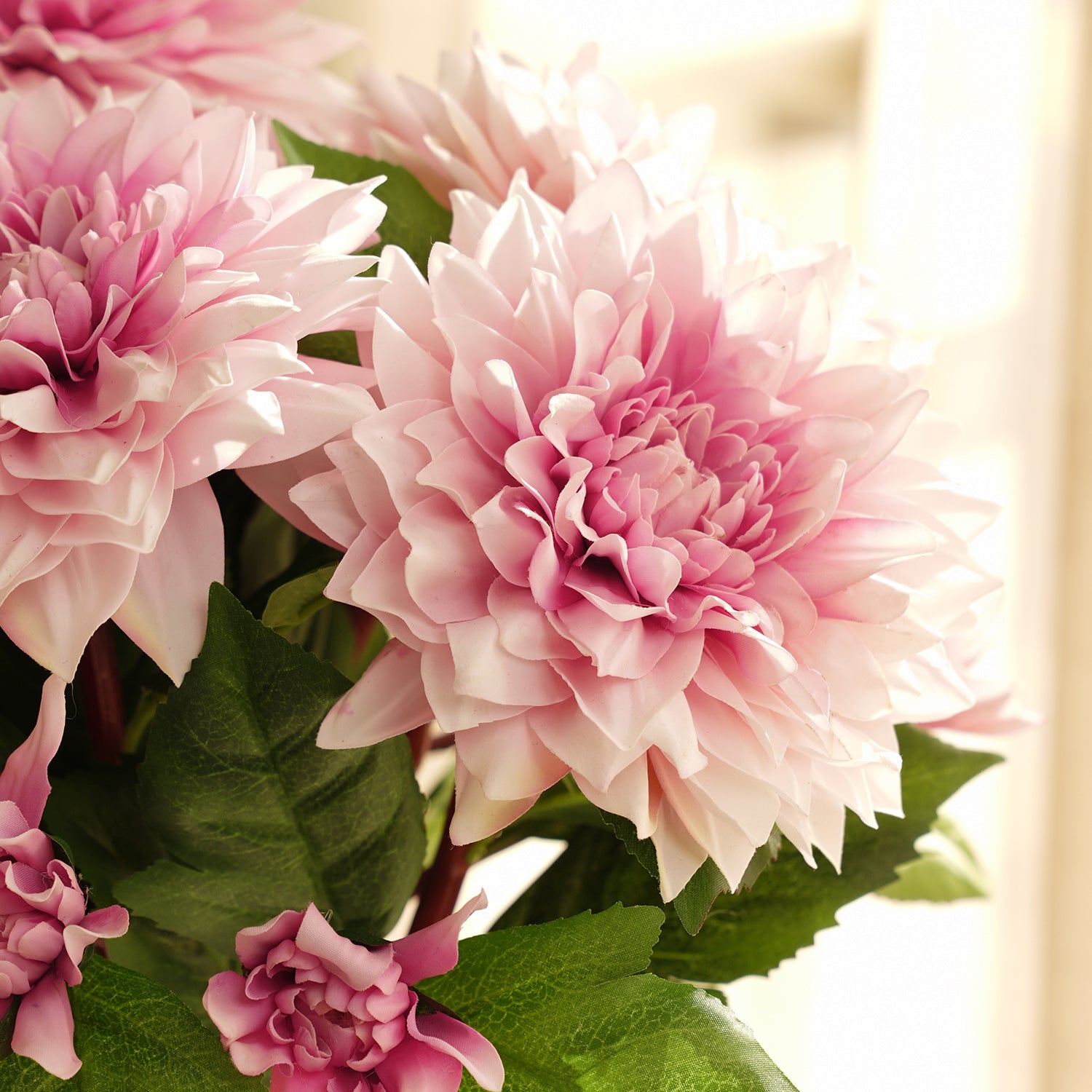 Light Pink Artificial Dahlia Flower Stem - Single