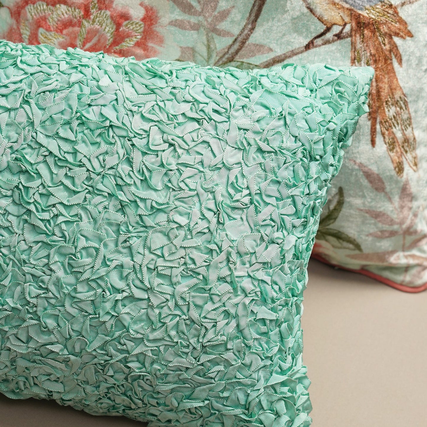 Blue Textured Rectangle Cushion Cover