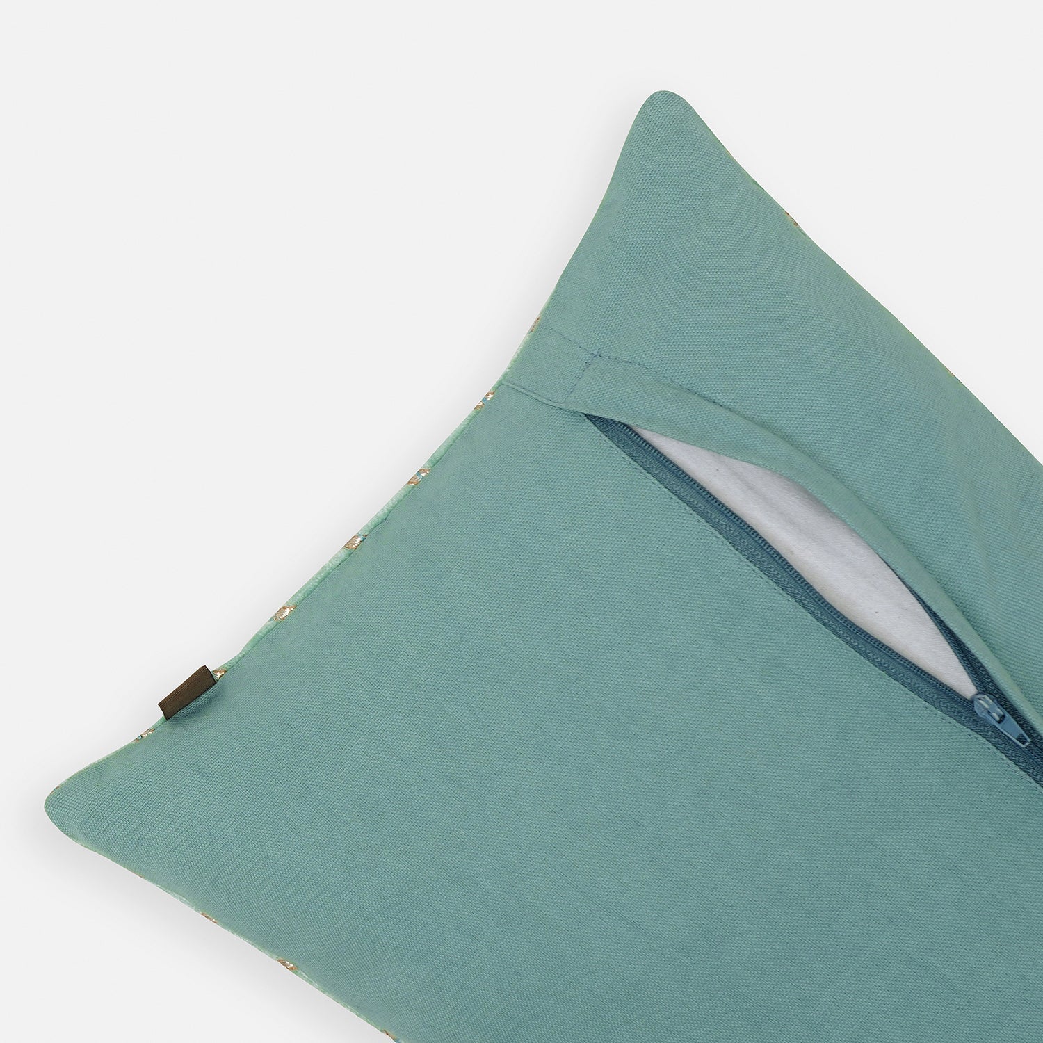 Blue Gotta Patti Embroidery Velvet Cushion Cover