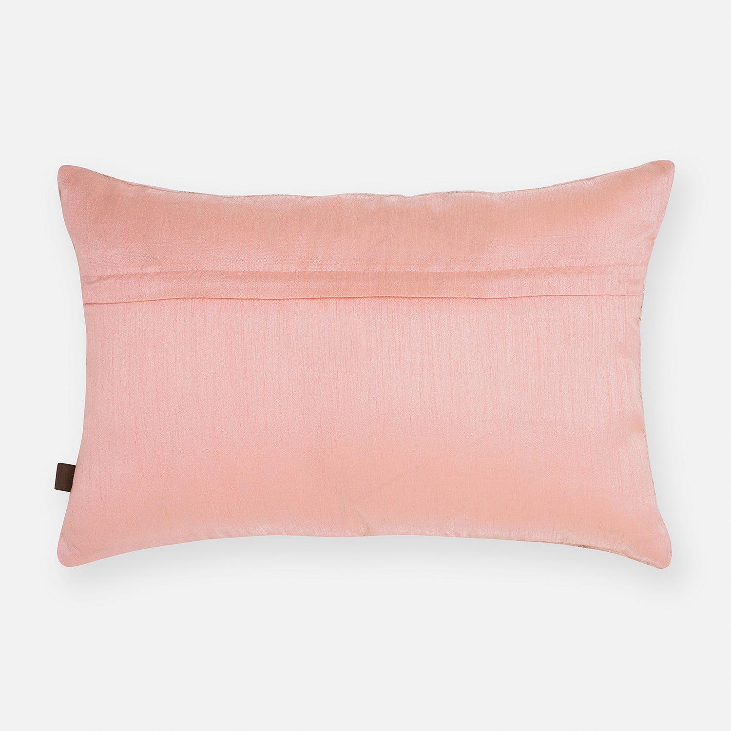 Pink Embroidered Velvet Rectangular Cushion Cover