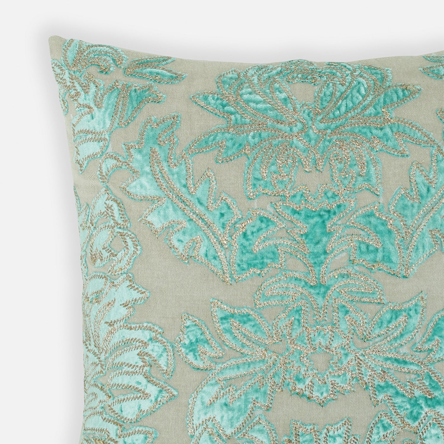 Blue Applique Work Square Cushion Cover