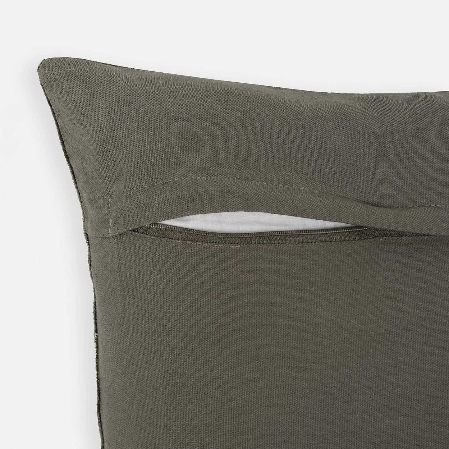 Brown Zari Embroidered Velvet Cushion Cover