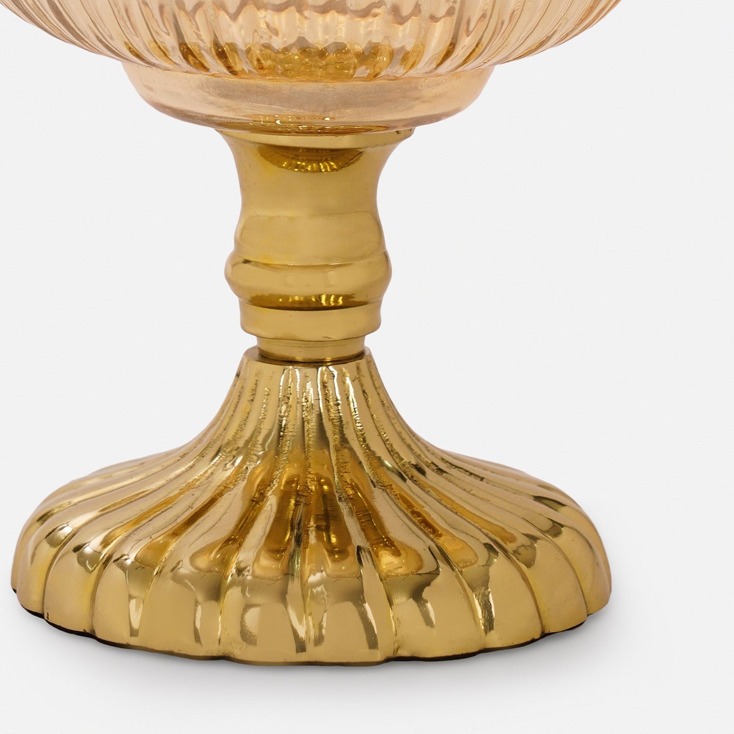Gold Ribbed Decorative Cup with Stand
