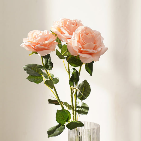 Light Pink Artificial Rose Flower Stem - Single