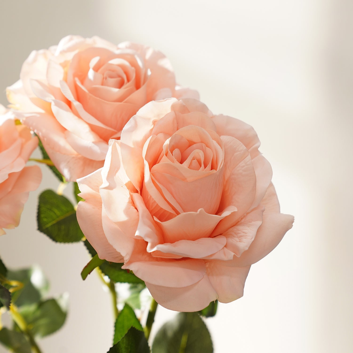Light Pink Artificial Rose Flower Stem - Single