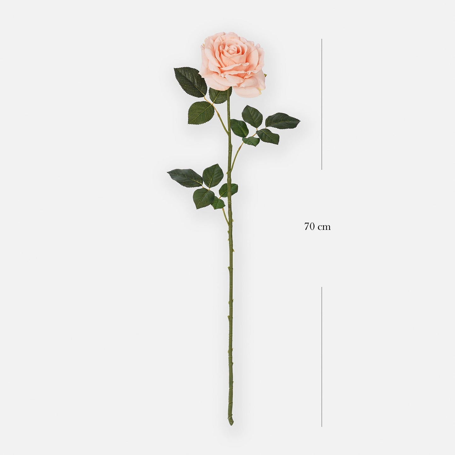 Light Pink Artificial Rose Flower Stem - Single