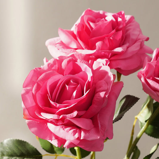 Dark Pink Artificial Rose Flower Stem - Single
