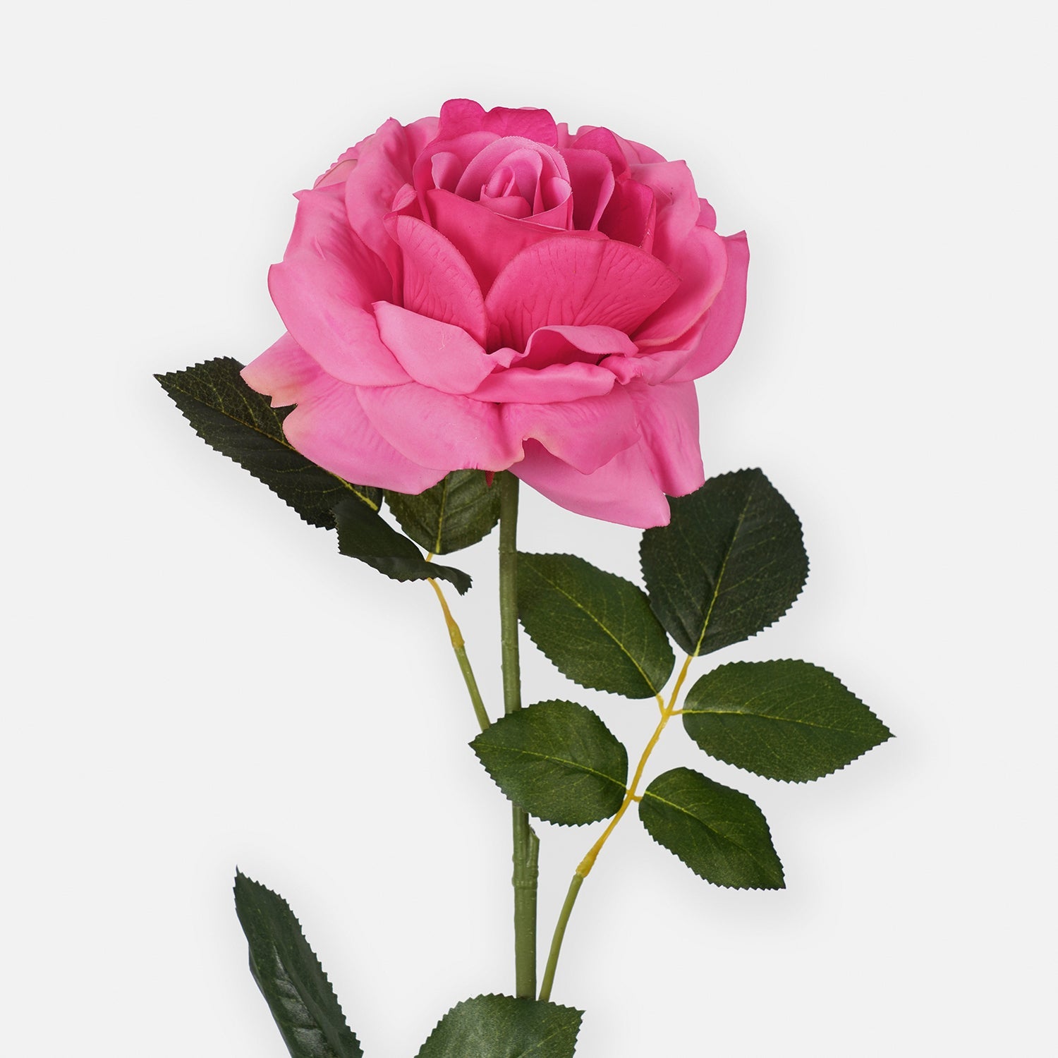Dark Pink Artificial Rose Flower Stem - Single