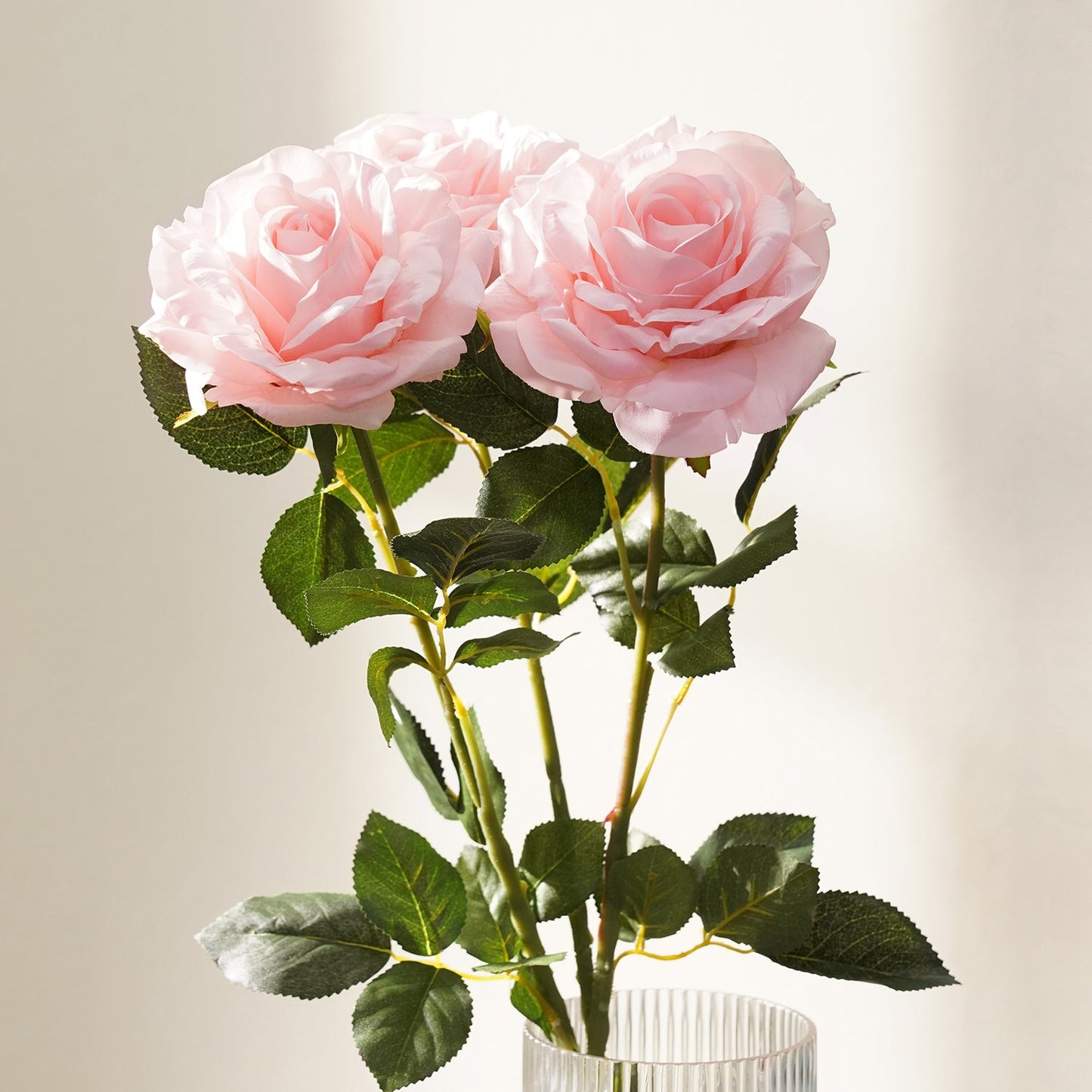Blush Pink Artificial Rose Flower Stem - Single