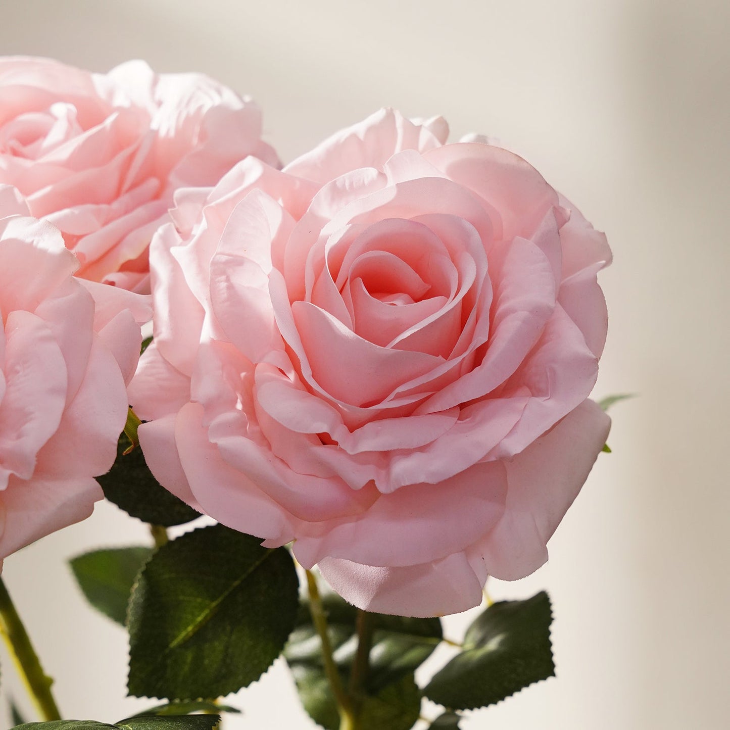 Blush Pink Artificial Rose Flower Stem - Single
