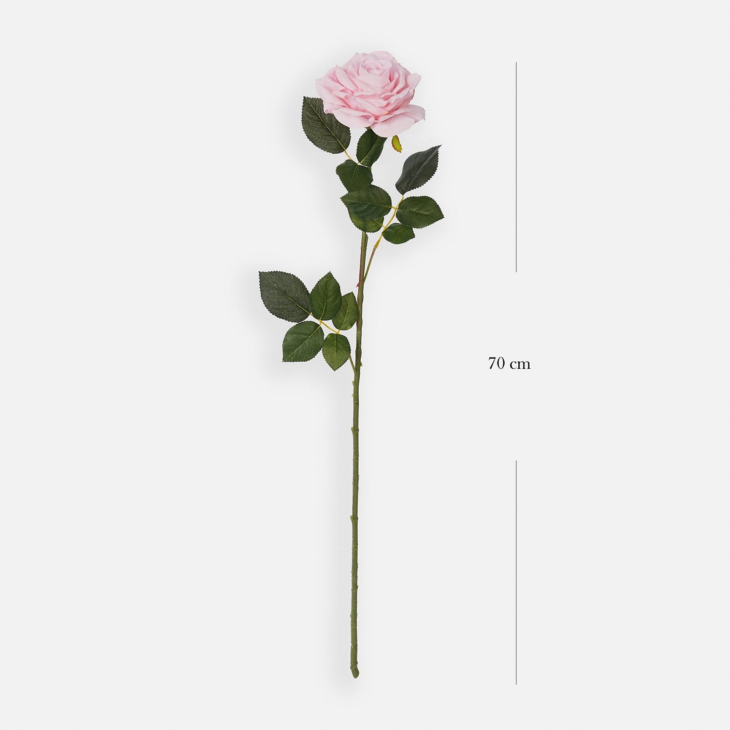 Blush Pink Artificial Rose Flower Stem - Single