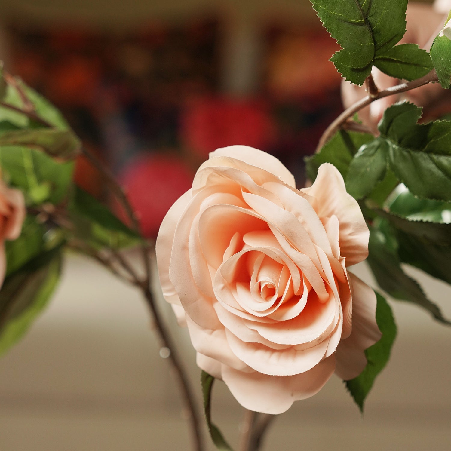 Light Pink Rose Artificial Flower Stem - Single