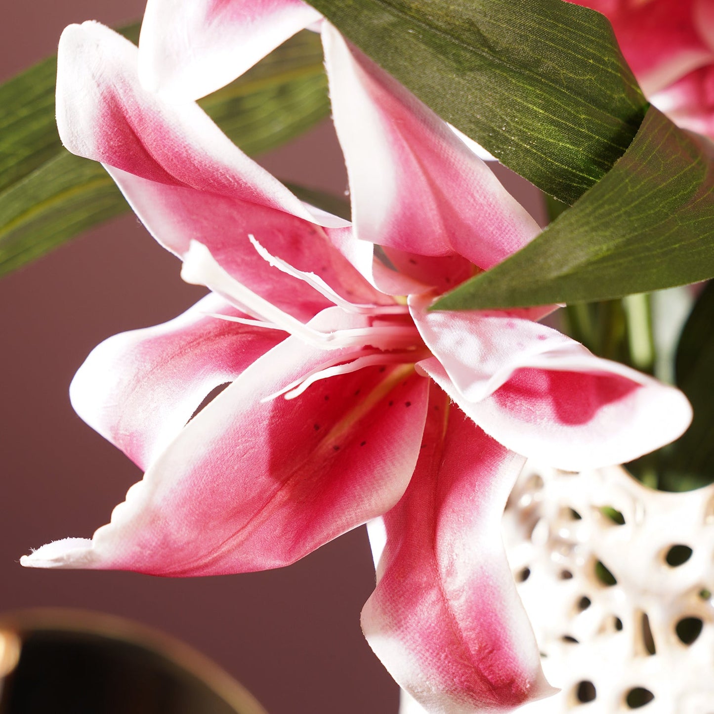 Pink Lily Faux Flower Single Stem