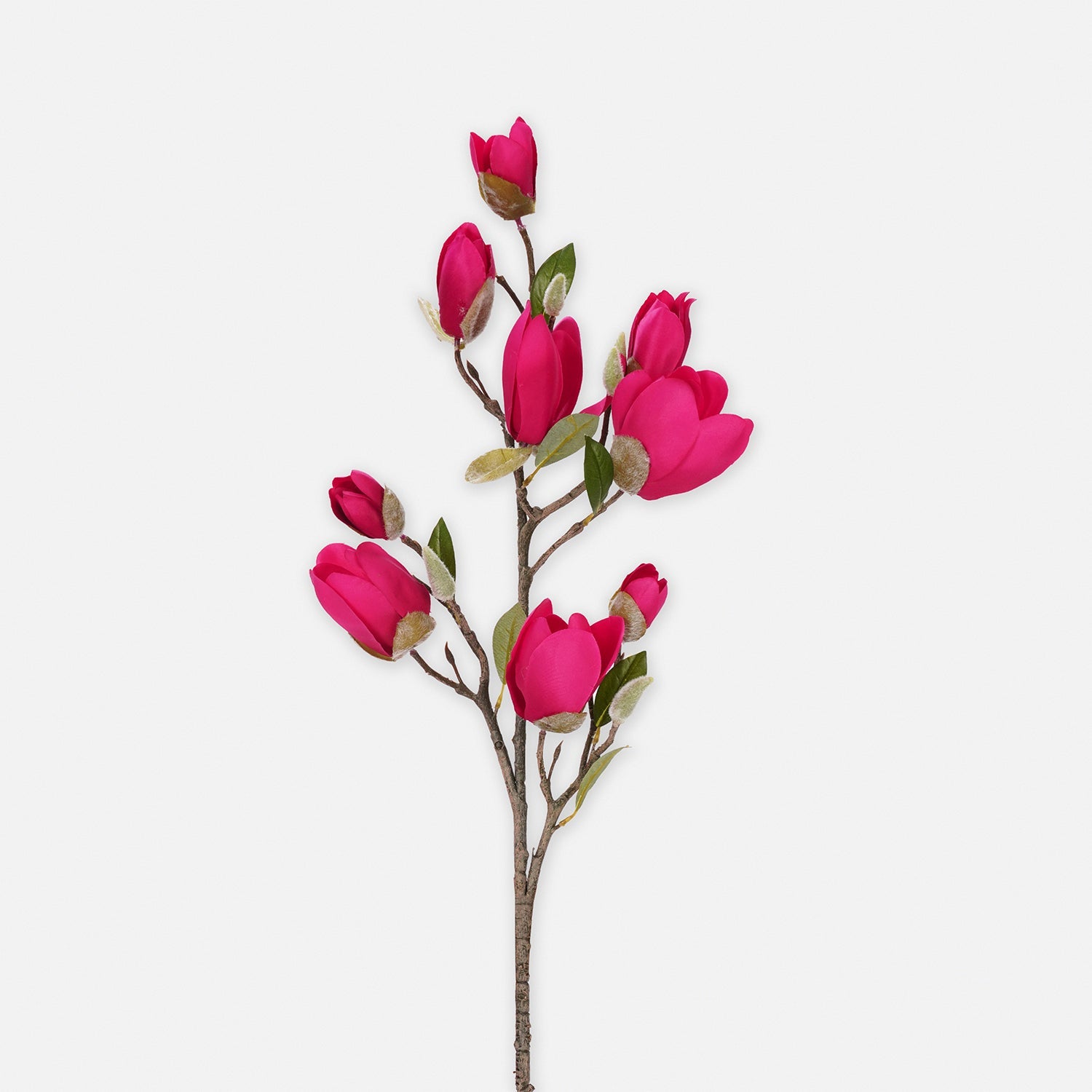 Dark Pink Artificial Magnolia Flower Stem - Single