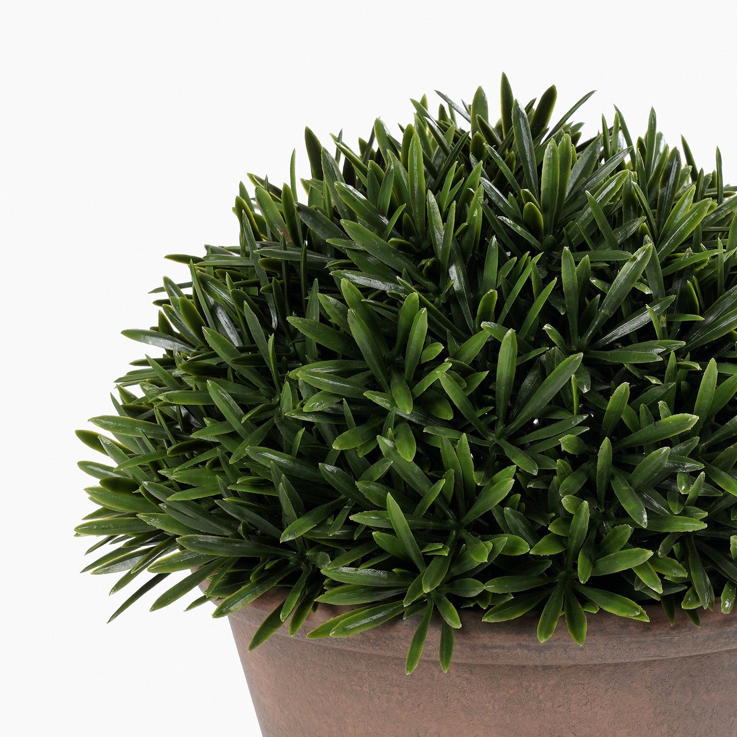 Green Artificial Fern Pine Plant with Cement Pot - Large