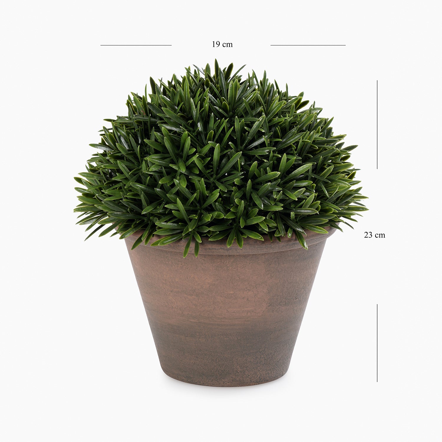 Green Artificial Fern Pine Plant with Cement Pot - Large