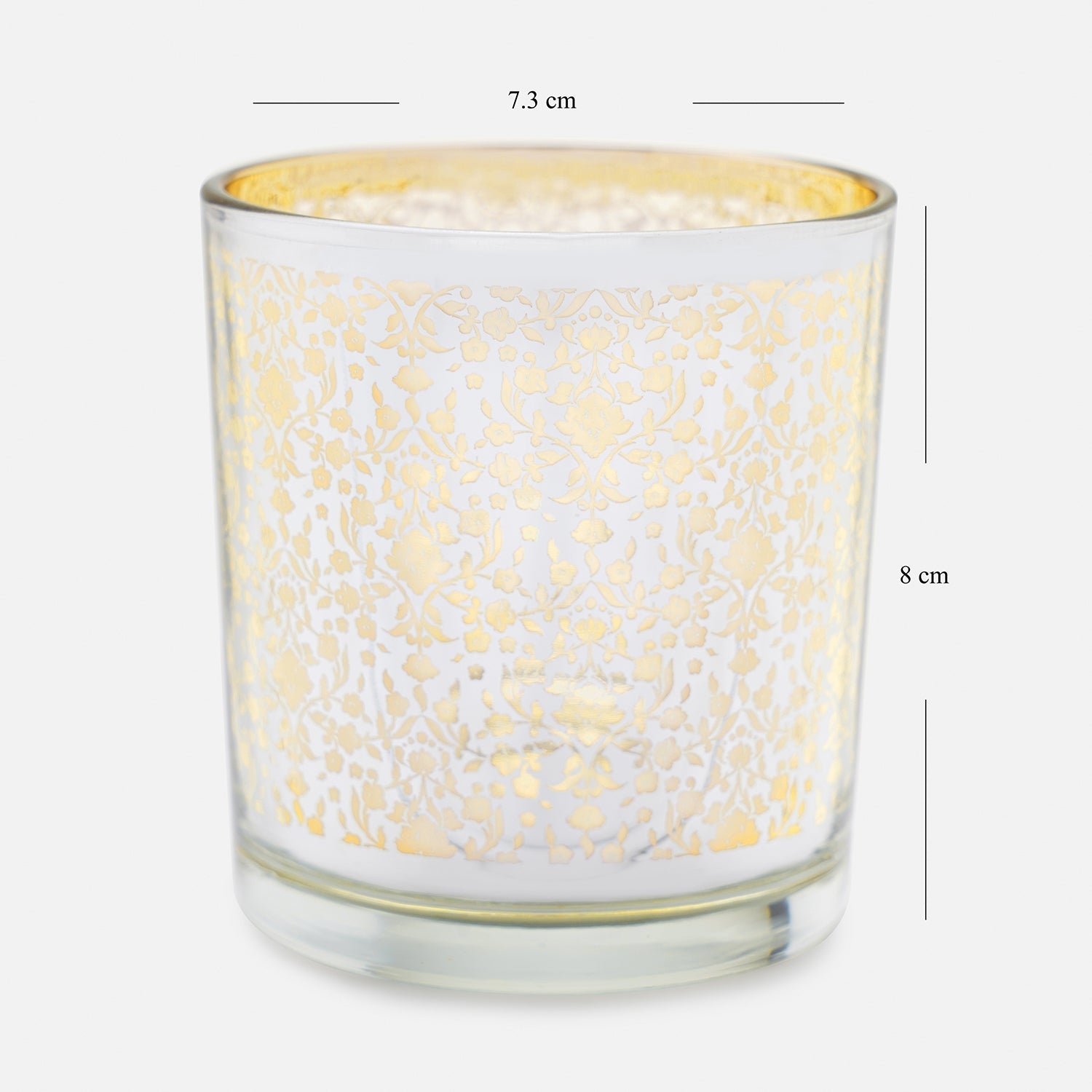 Set of 2 Pearl Patterned Pearl Finish Votives - Small