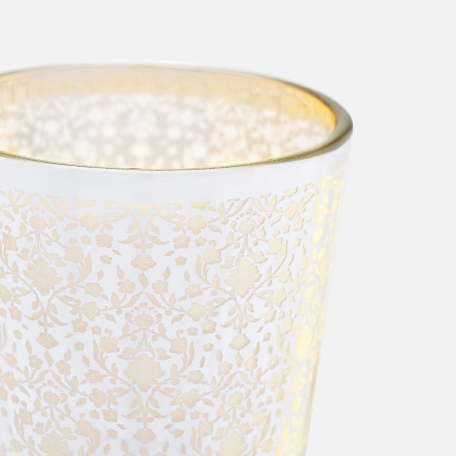 Set of 2 Pearl Patterned Pearl Finish Votives - Large