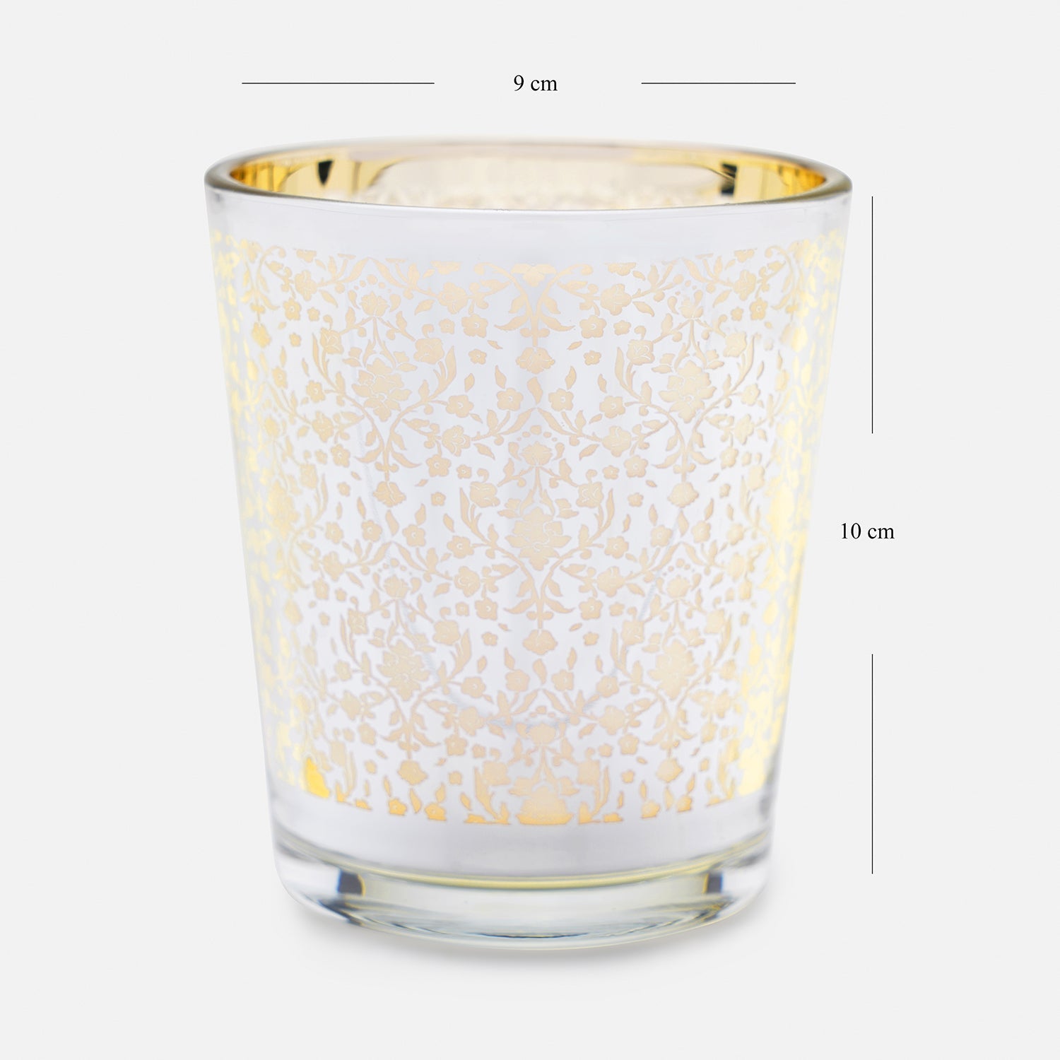Set of 2 Pearl Patterned Pearl Finish Votives - Large