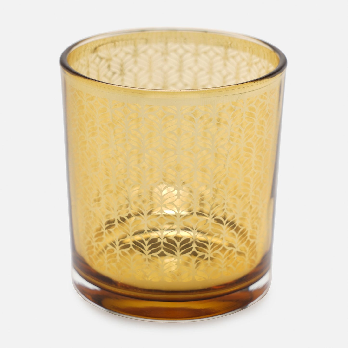 Set of 2 Gold Patterned Votives - Small