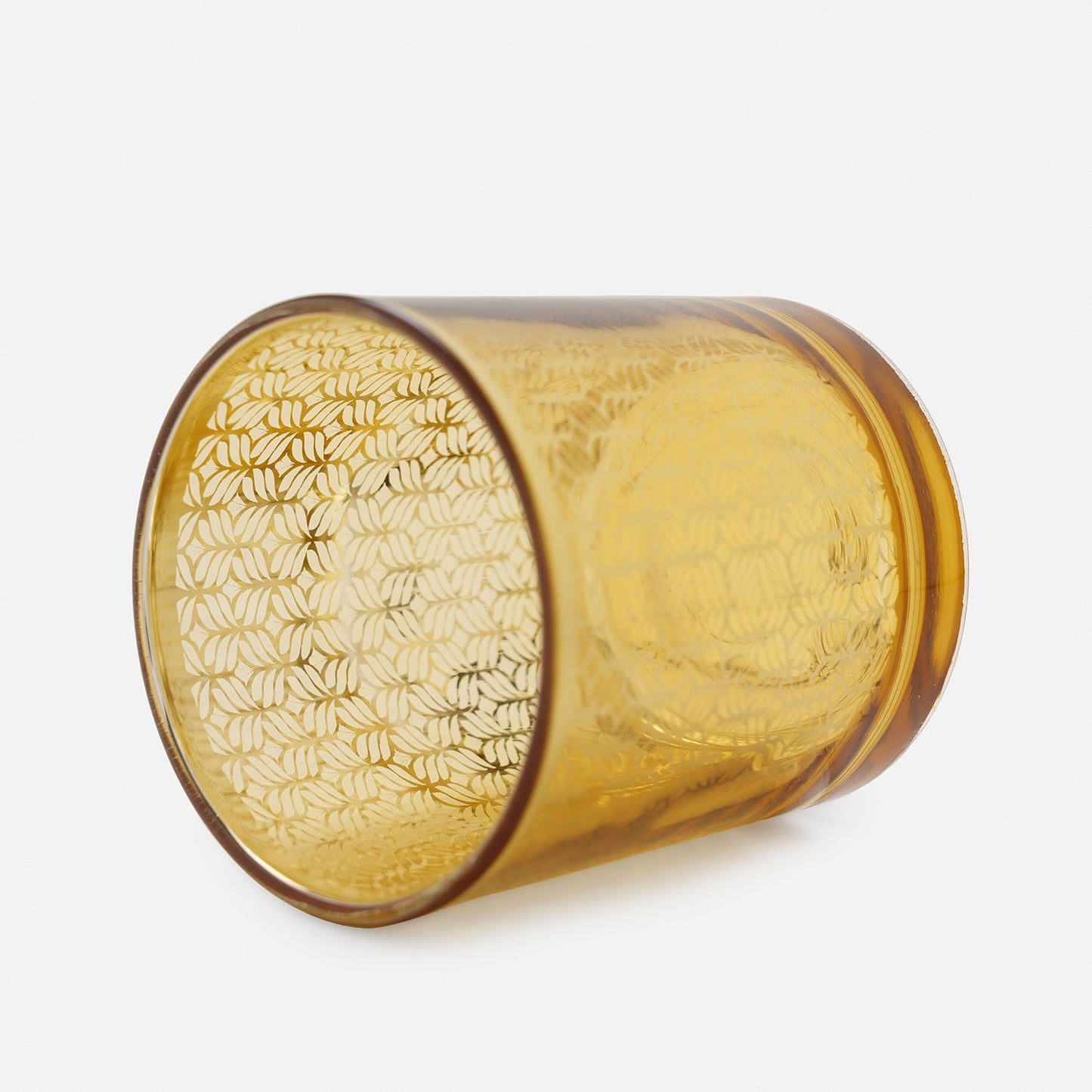Set of 2 Gold Patterned Votives - Small