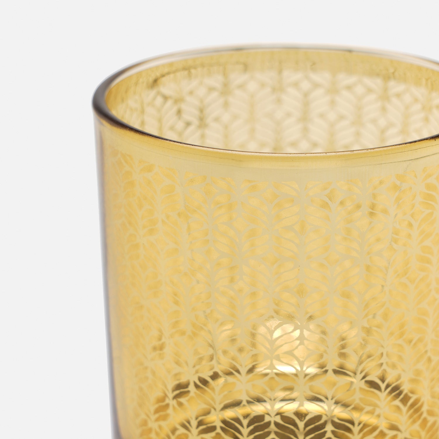 Set of 2 Gold Patterned Votives - Small