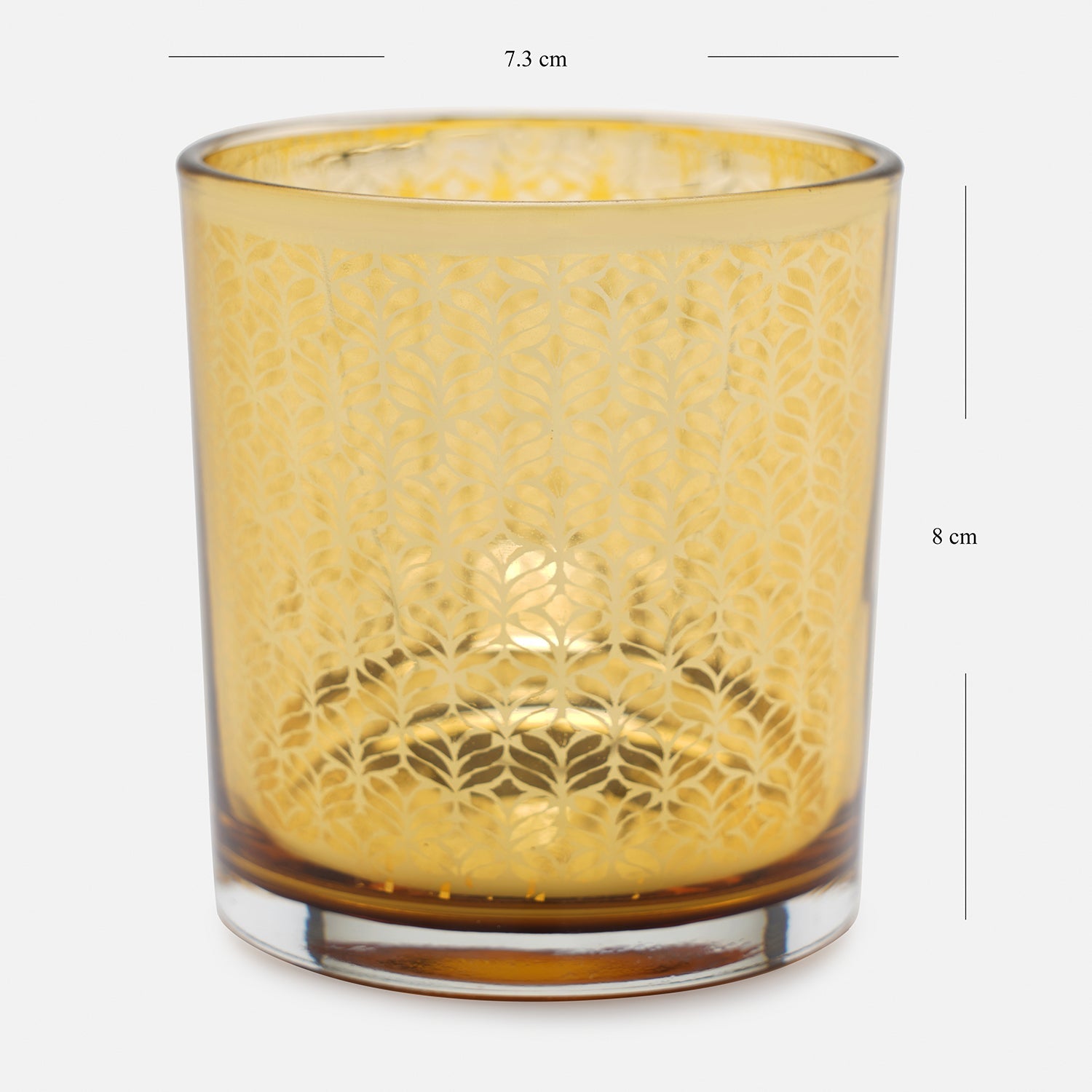 Set of 2 Gold Patterned Votives - Small