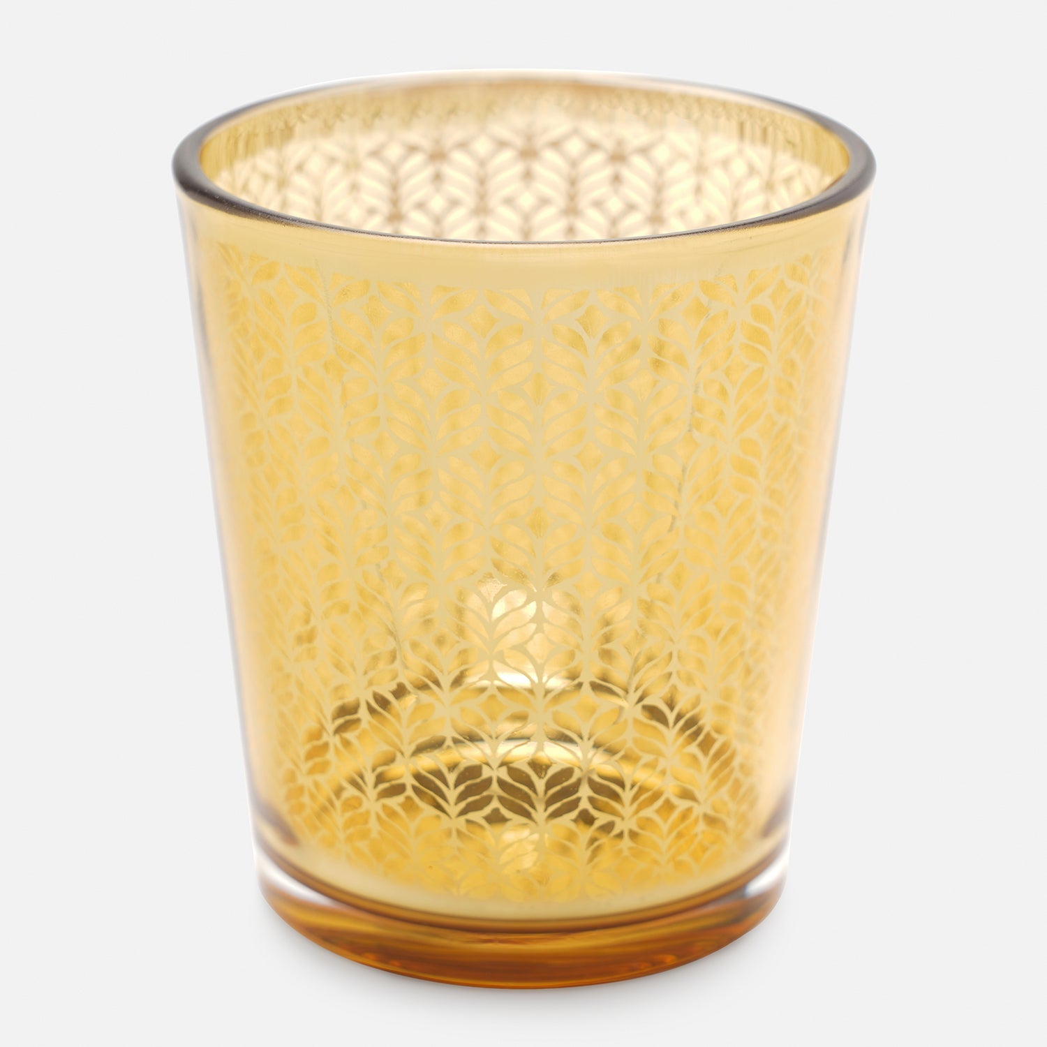 Set of 2 Gold Patterned Votives - Large