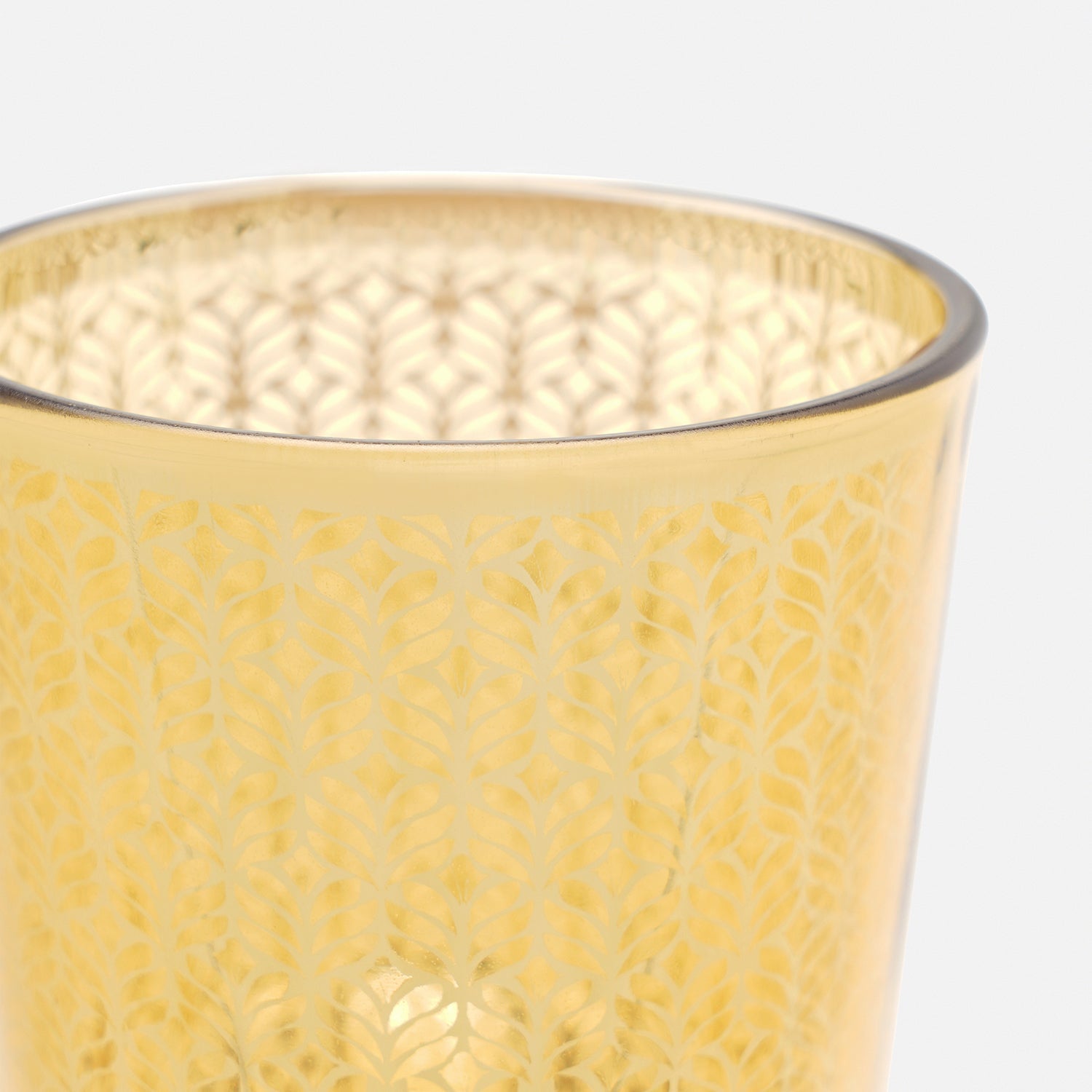 Set of 2 Gold Patterned Votives - Large