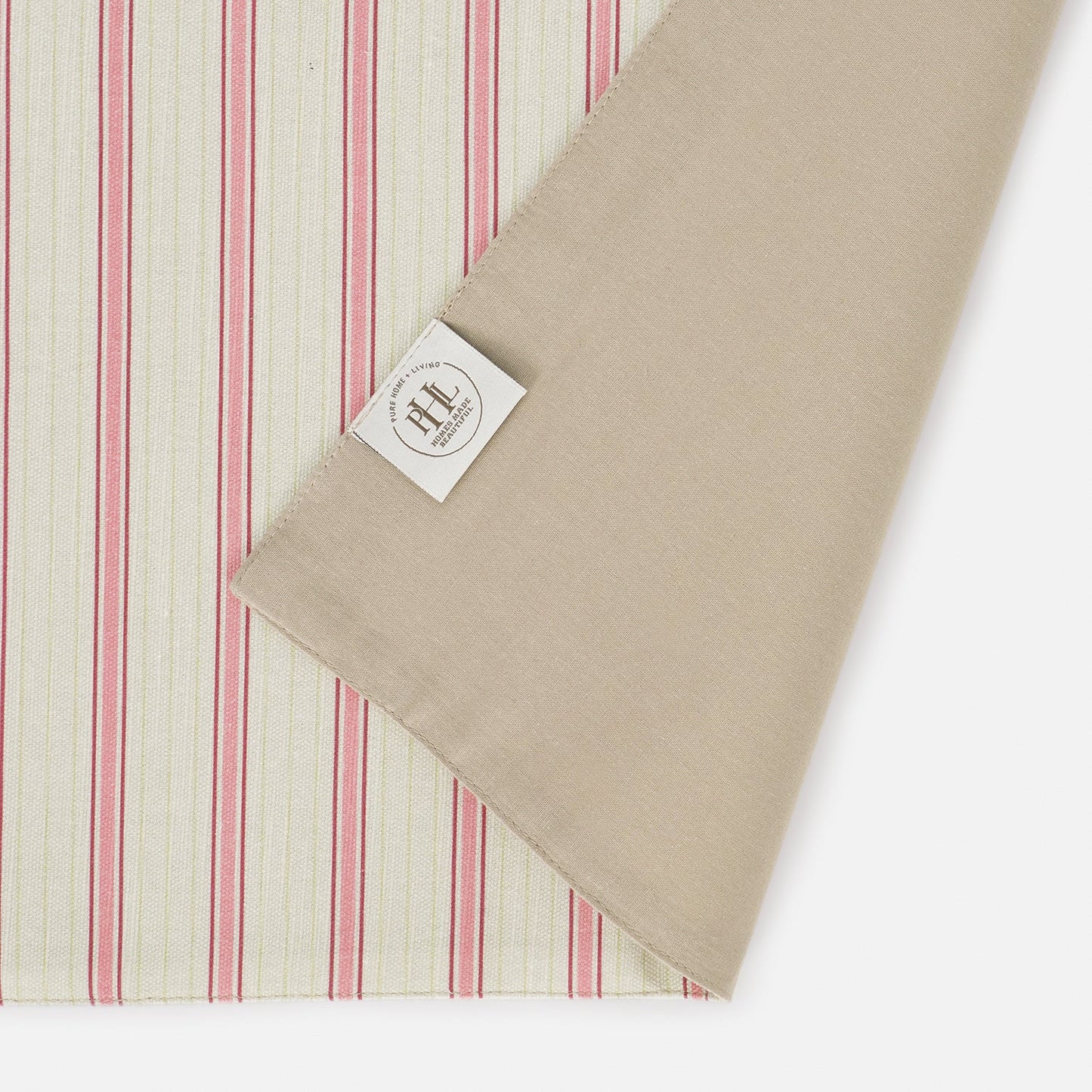 Set of 2 Pink Striped Cotton Placemats