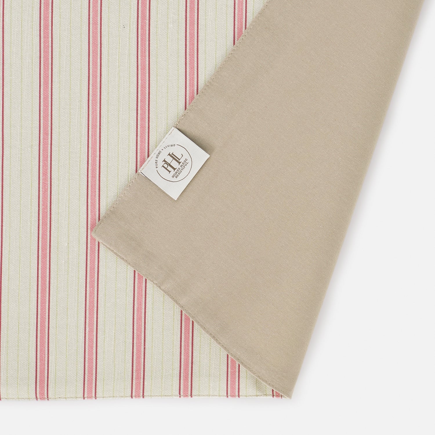 Set of 2 Pink Striped Cotton Placemats