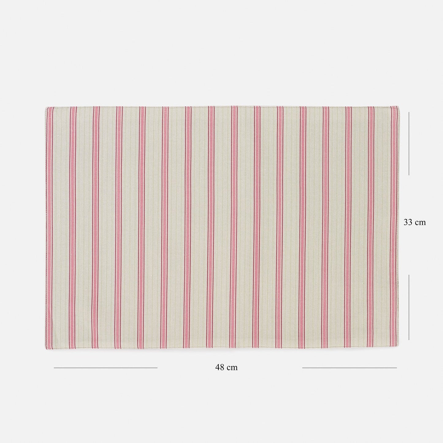 Set of 2 Pink Striped Cotton Placemats