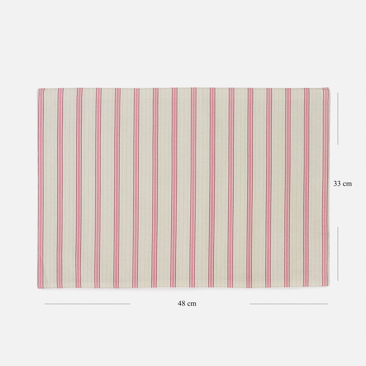 Set of 2 Pink Striped Cotton Placemats