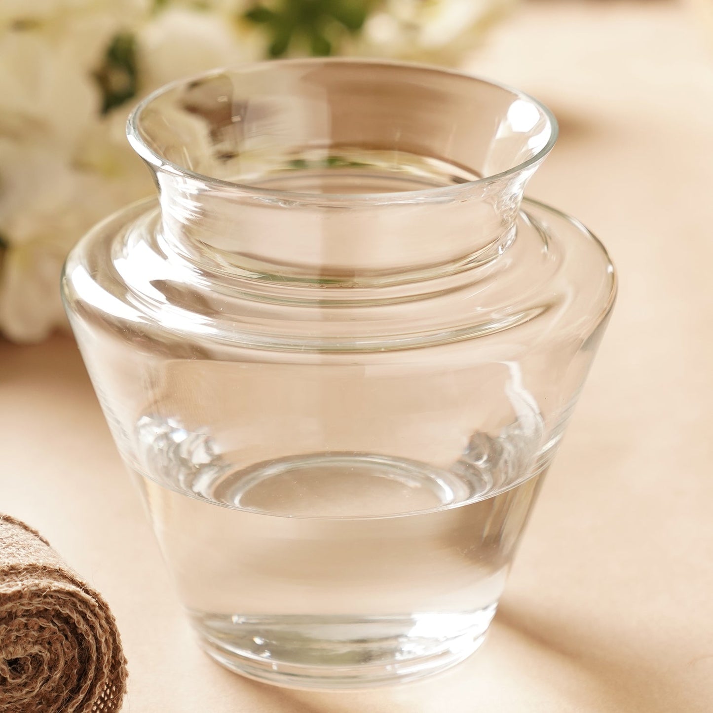Clear V-shape Glass Vase - Small