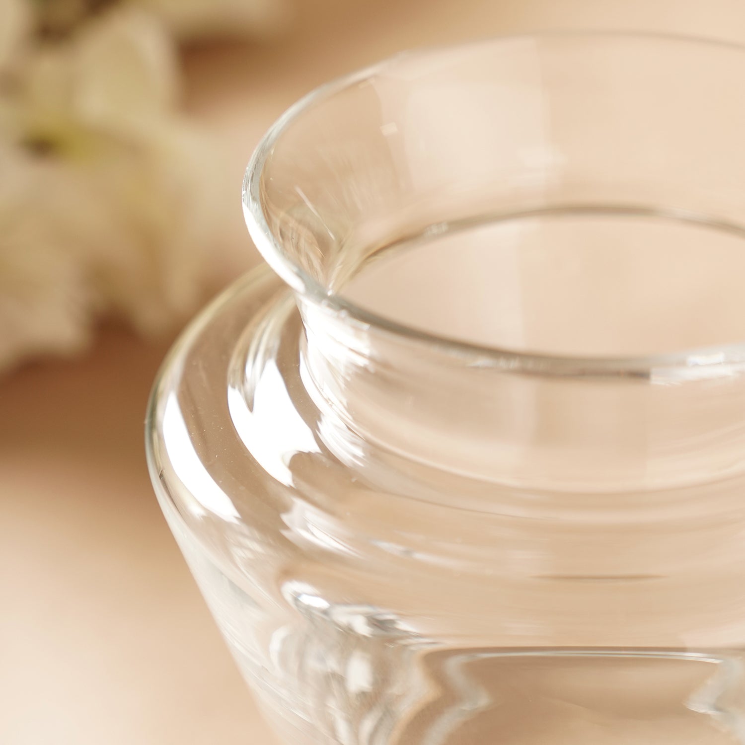 Clear V-shape Glass Vase - Small