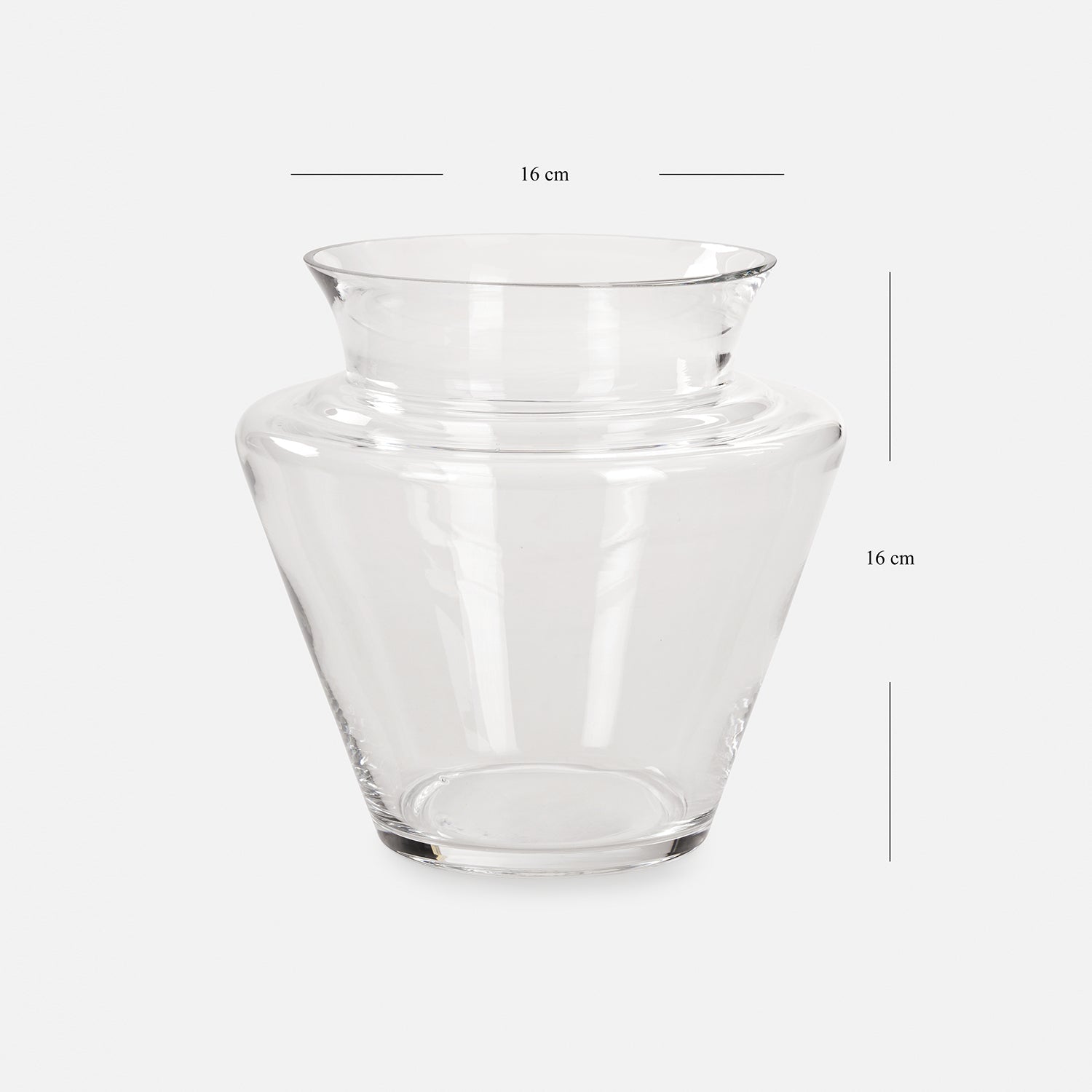 Clear V-shape Glass Vase - Small