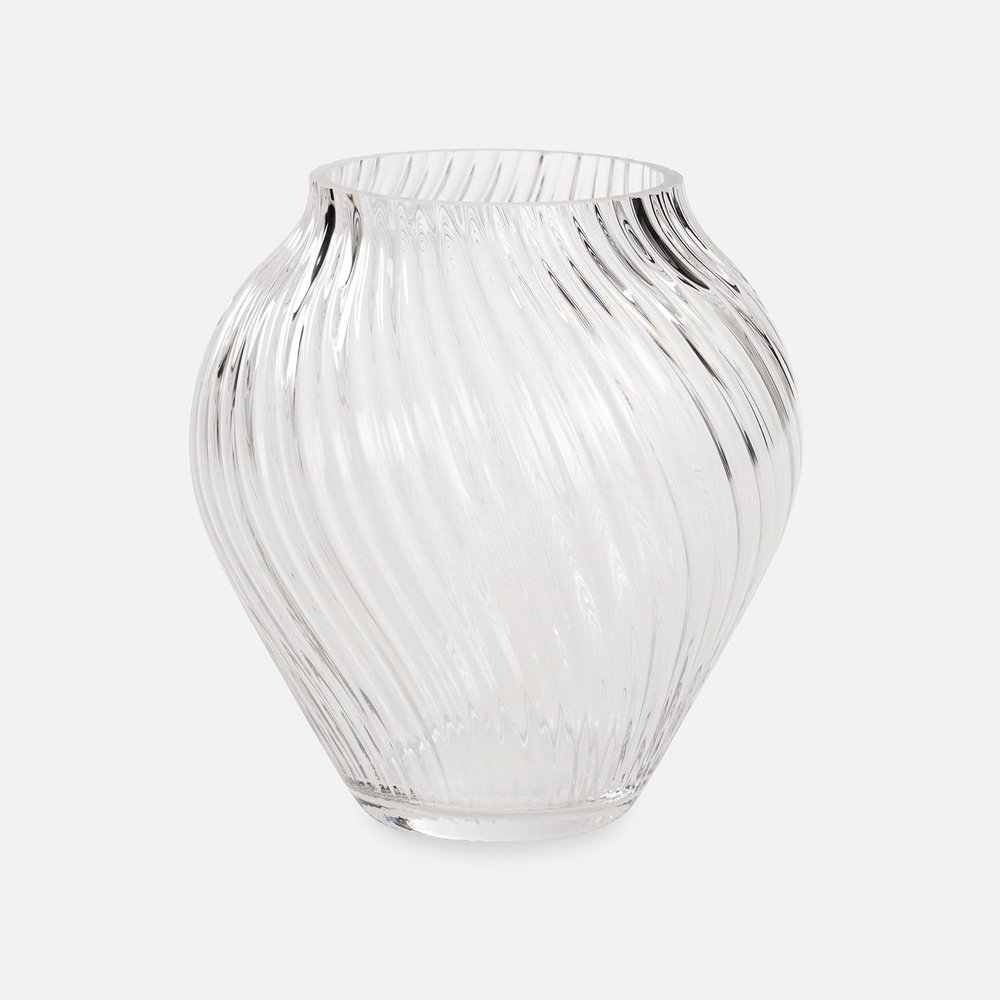 Clear Swirl Textured Glass Vase - Small