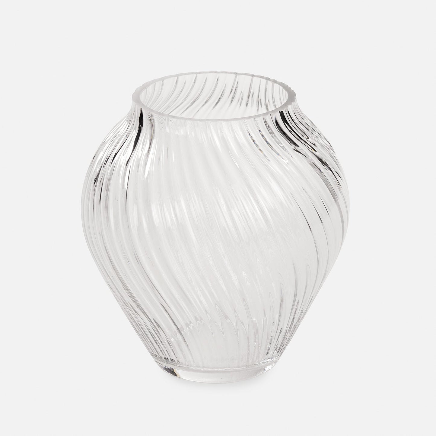 Clear Swirl Textured Glass Vase - Small