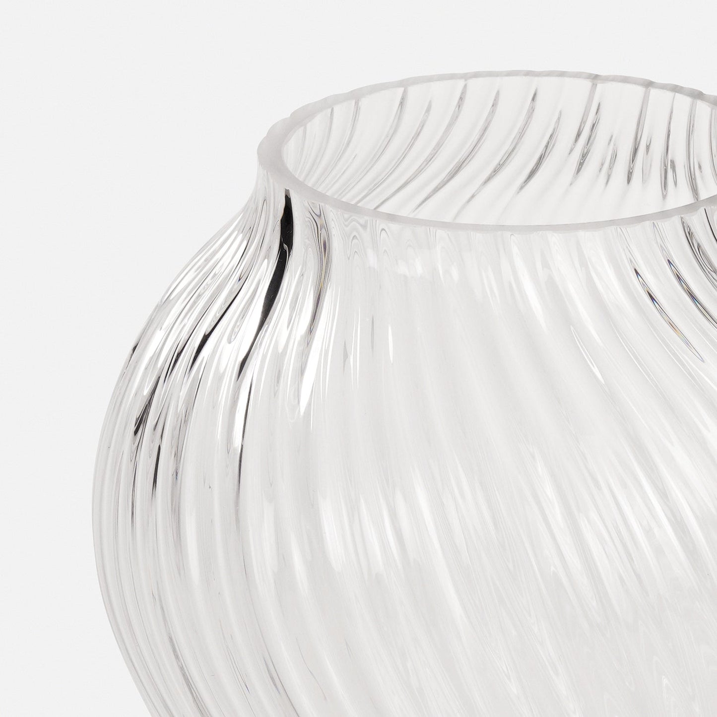 Clear Swirl Textured Glass Vase - Small