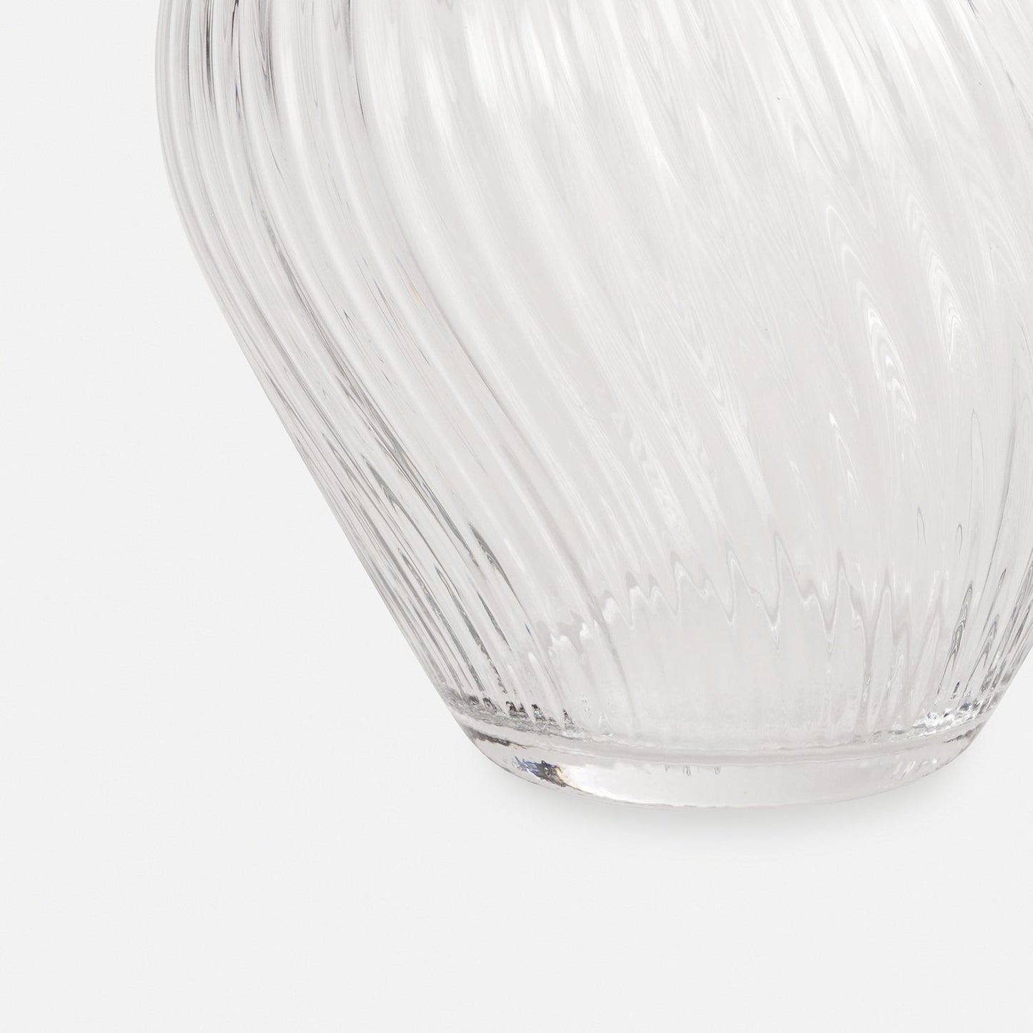 Clear Swirl Textured Glass Vase - Small