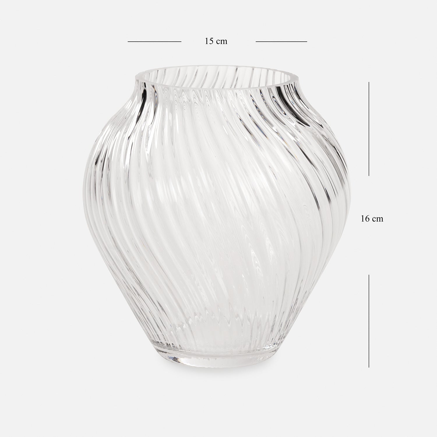 Clear Swirl Textured Glass Vase - Small