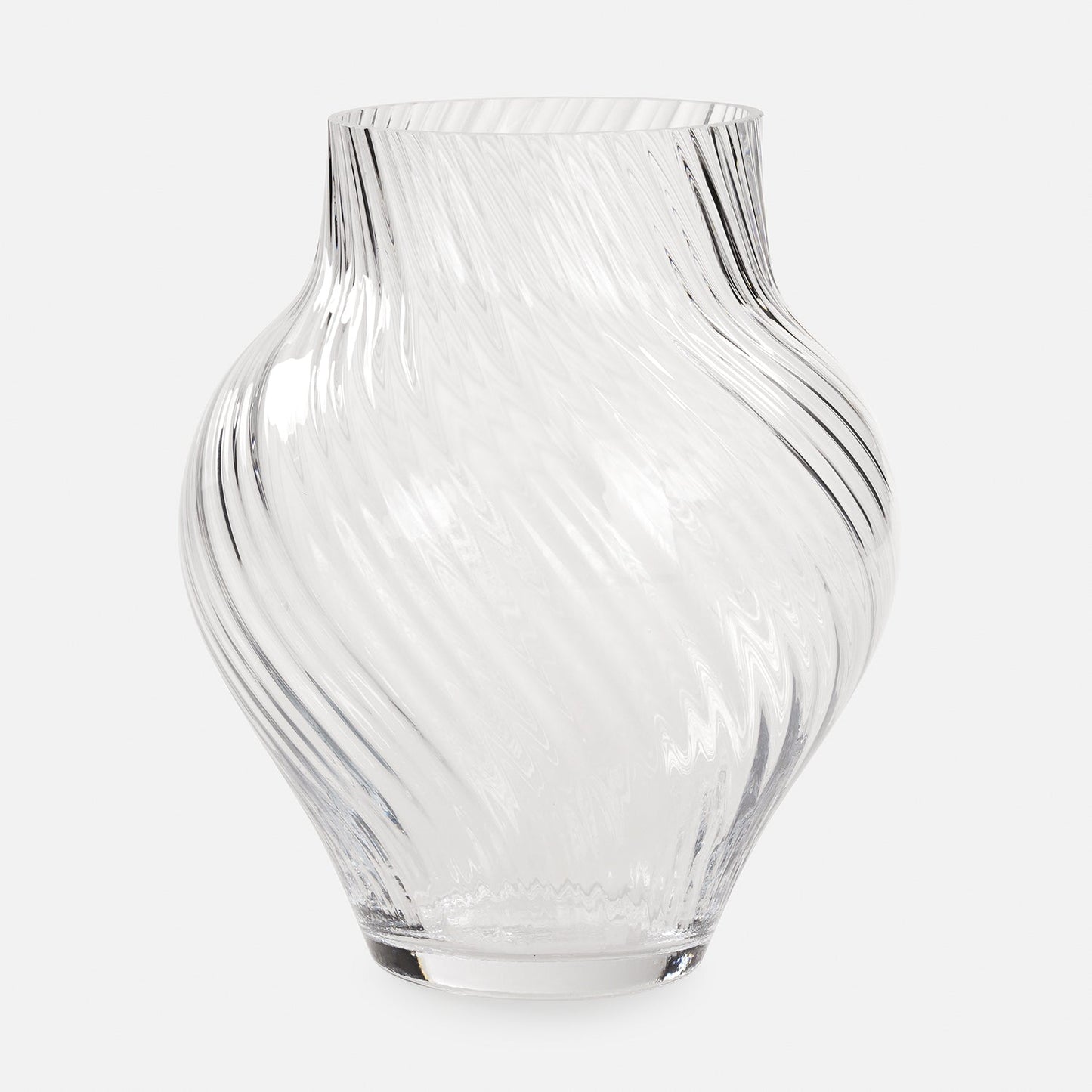 Clear Swirl Textured Glass Vase - Large