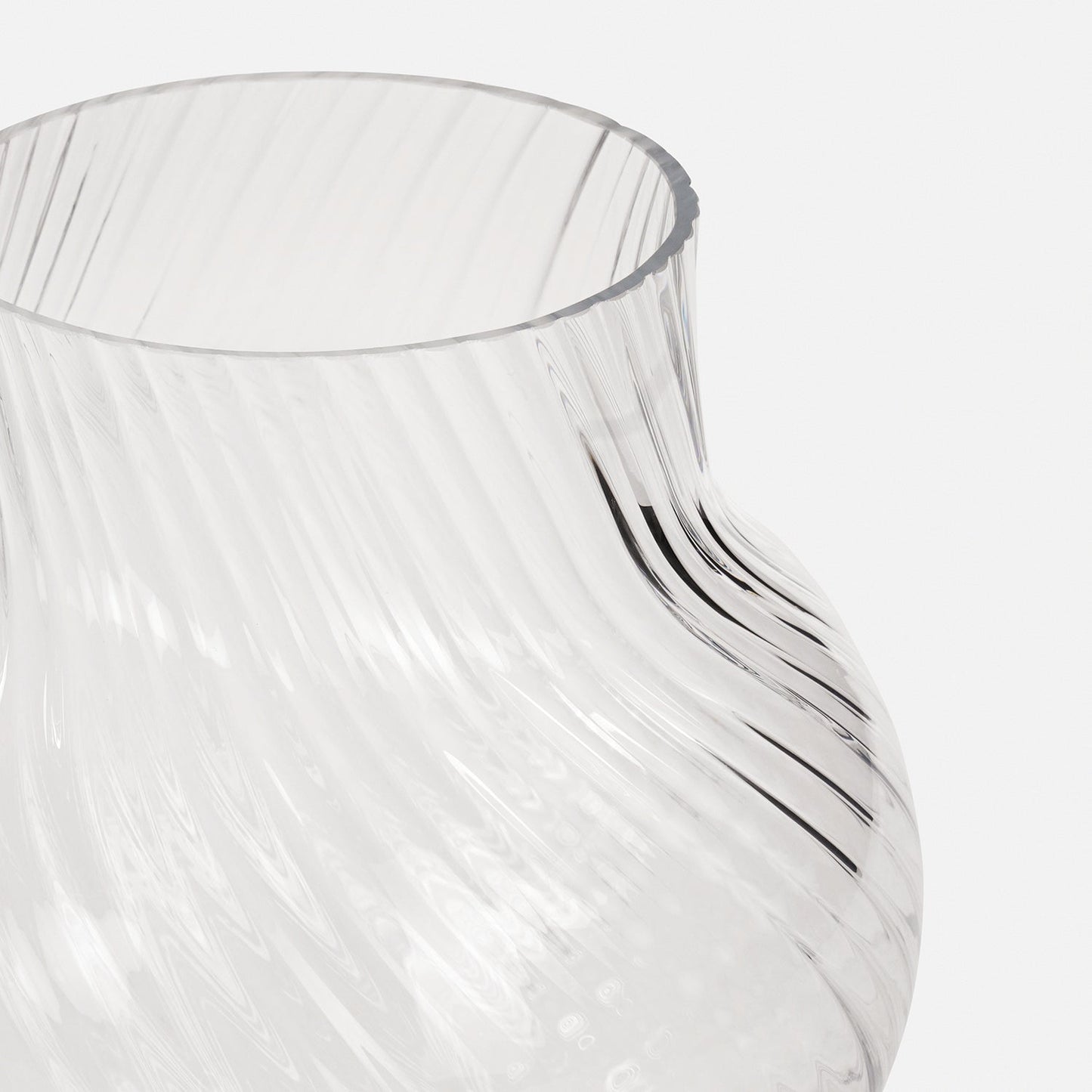 Clear Swirl Textured Glass Vase - Large