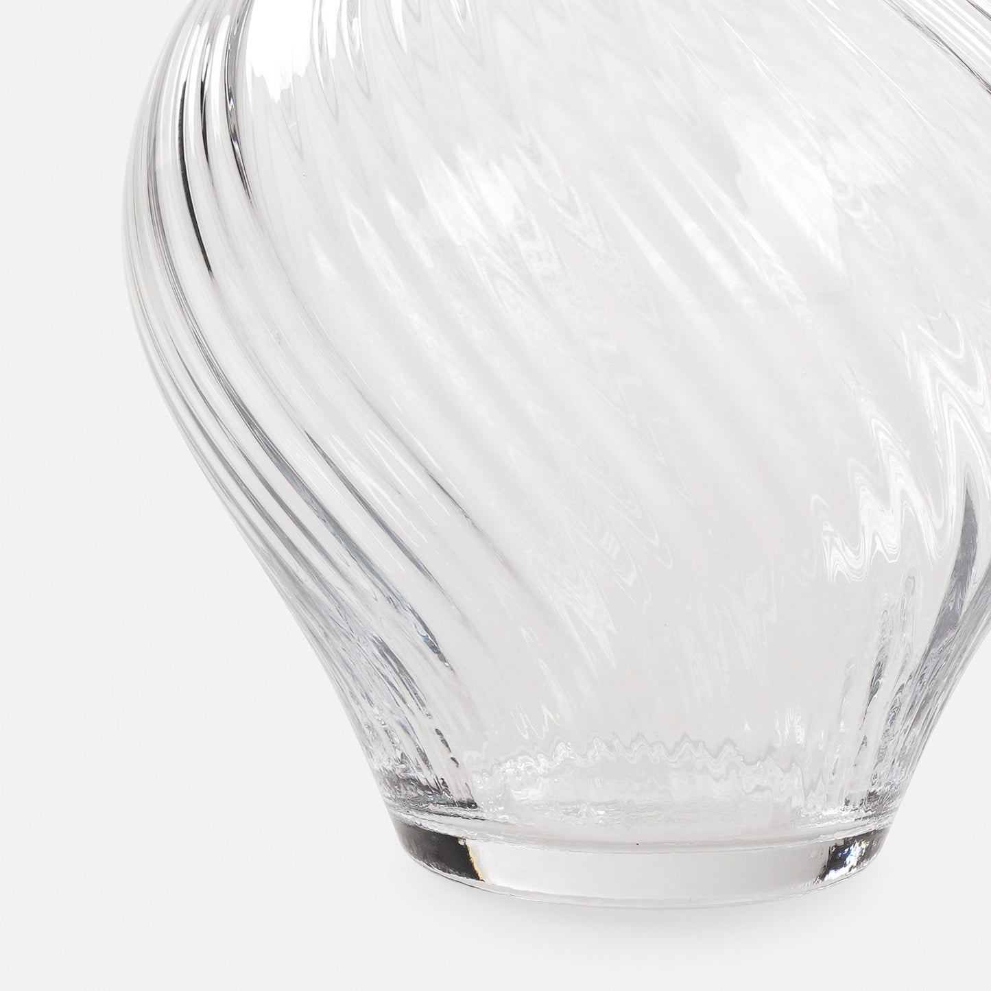Clear Swirl Textured Glass Vase - Large