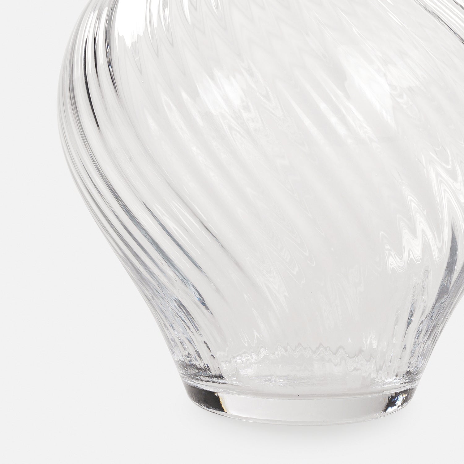 Clear Swirl Textured Glass Vase - Large