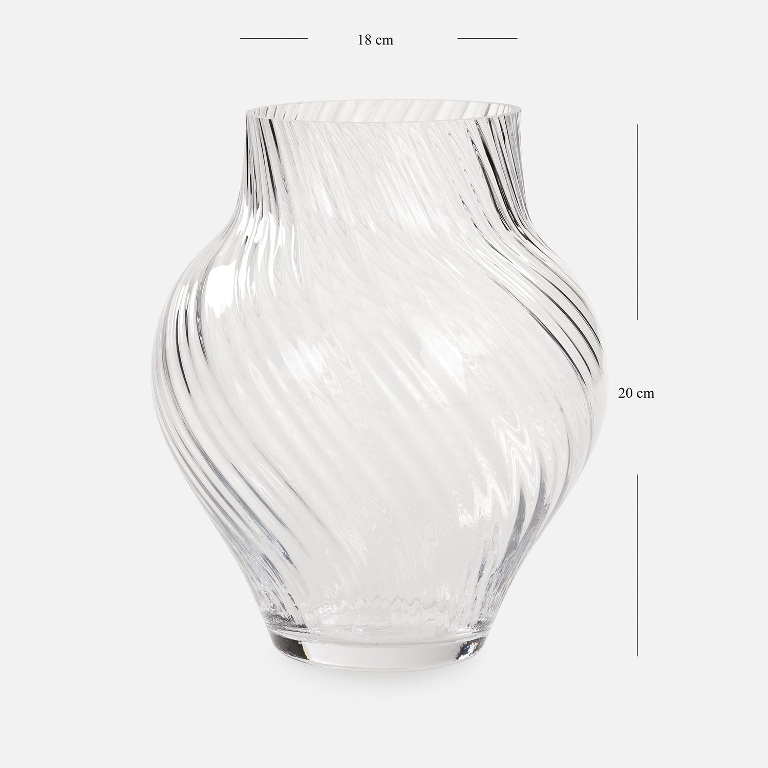 Clear Swirl Textured Glass Vase - Large