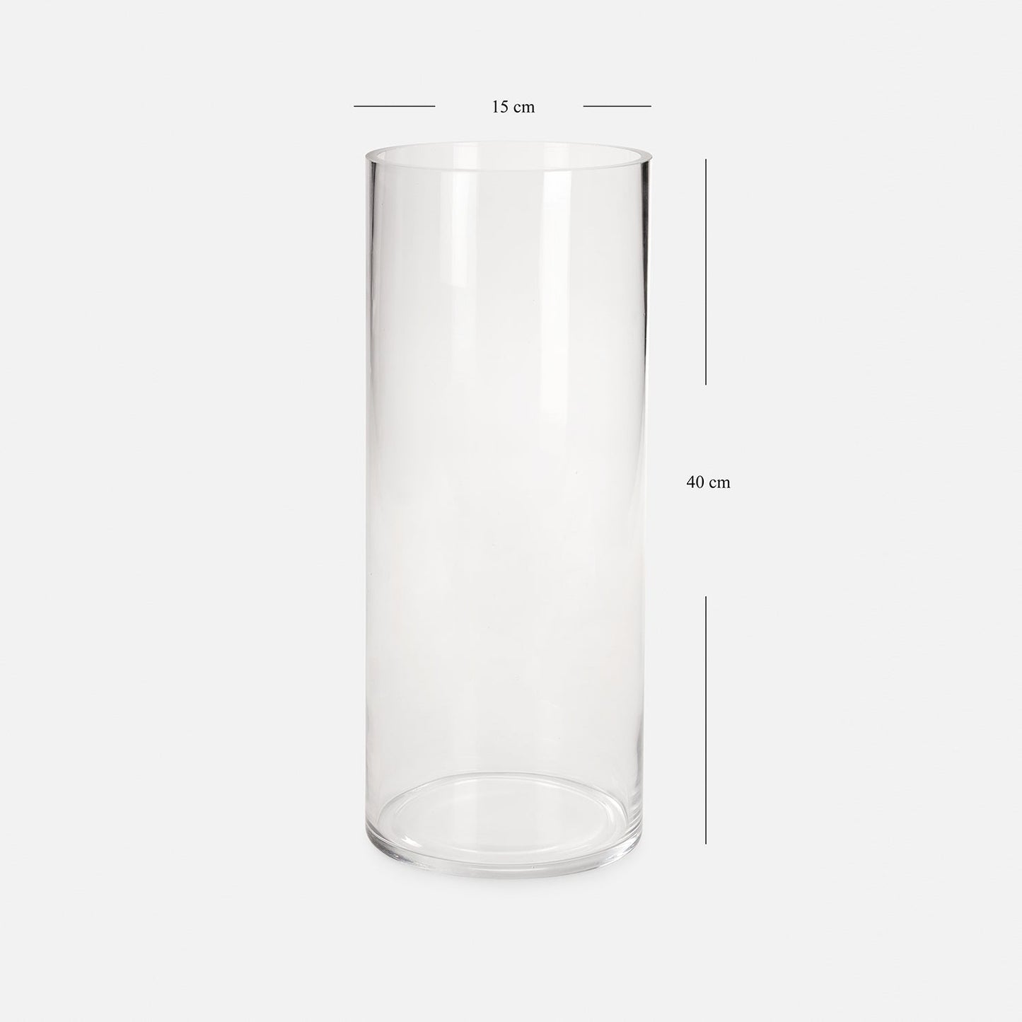 Clear Cylindrical Glass Vase - Large