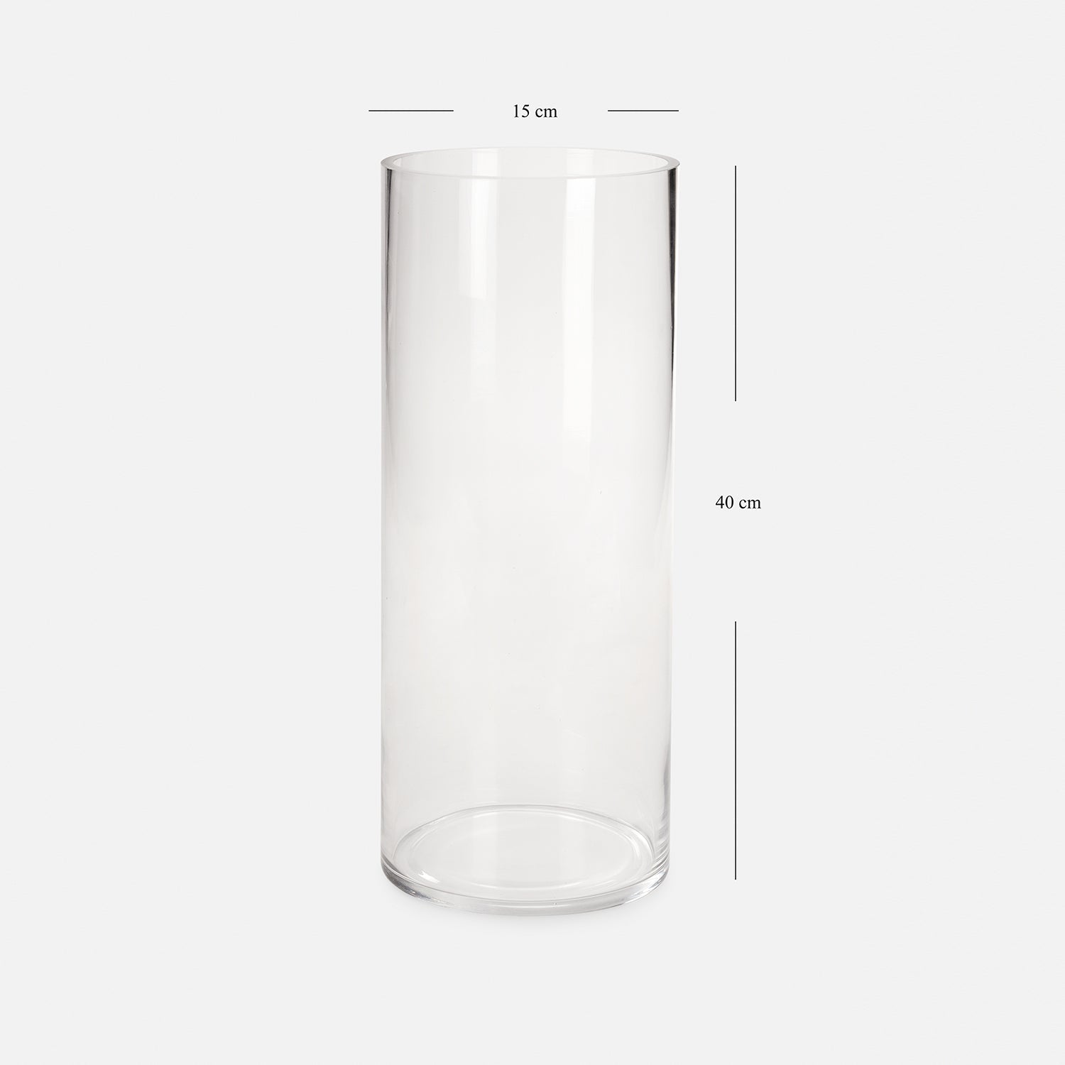 Clear Cylindrical Glass Vase - Large